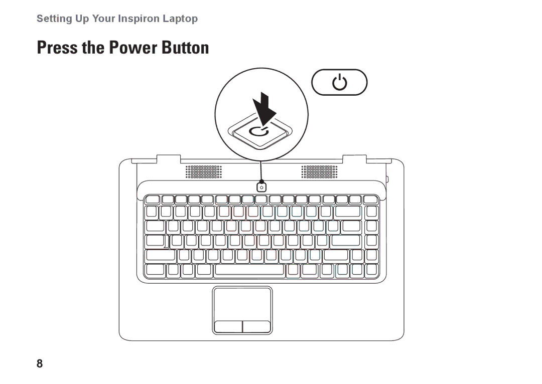 Dell 1546, P02F001, 0F2GGFA00 setup guide Press the Power Button 