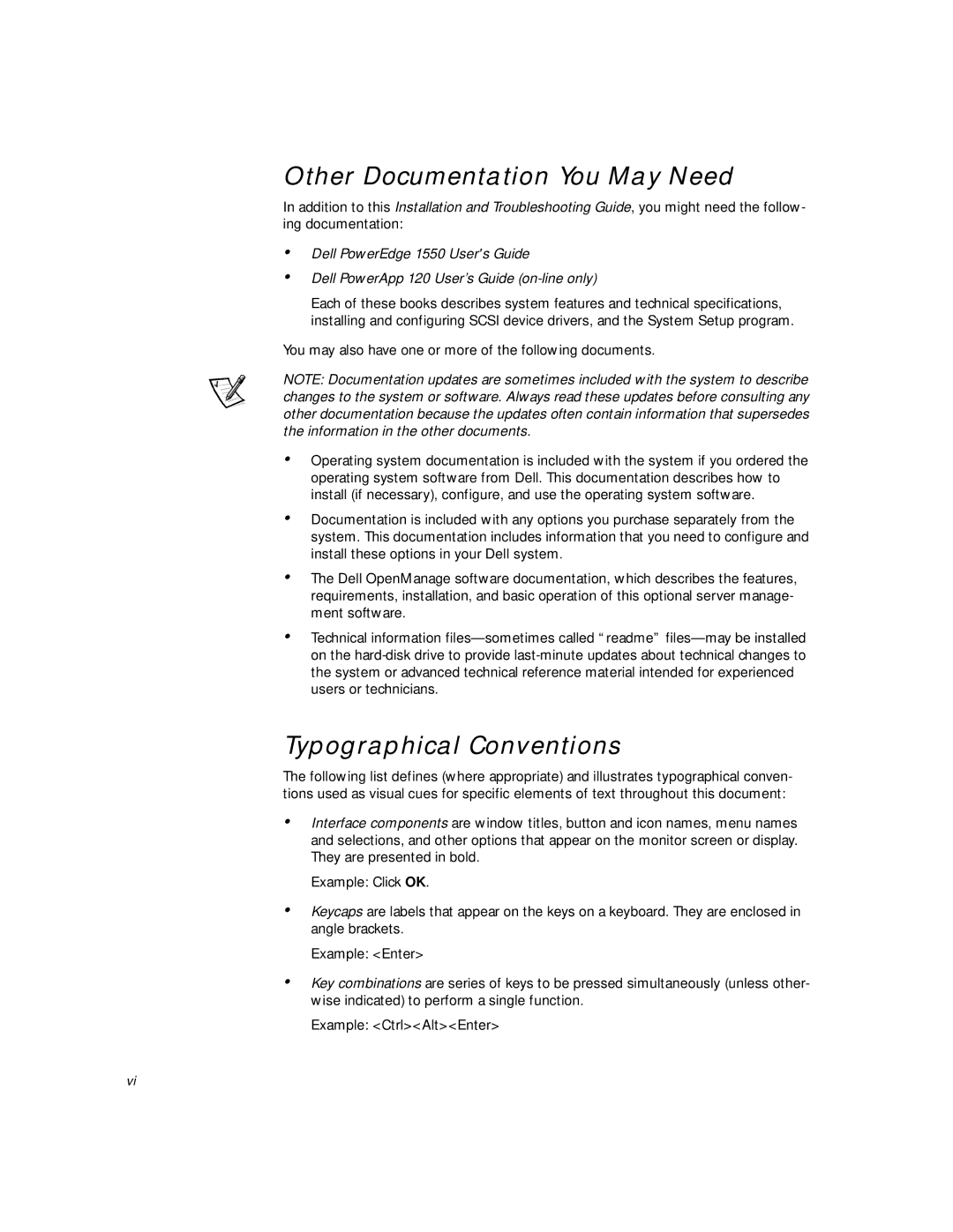 Dell 1550, 120 appendix Other Documentation You May Need 