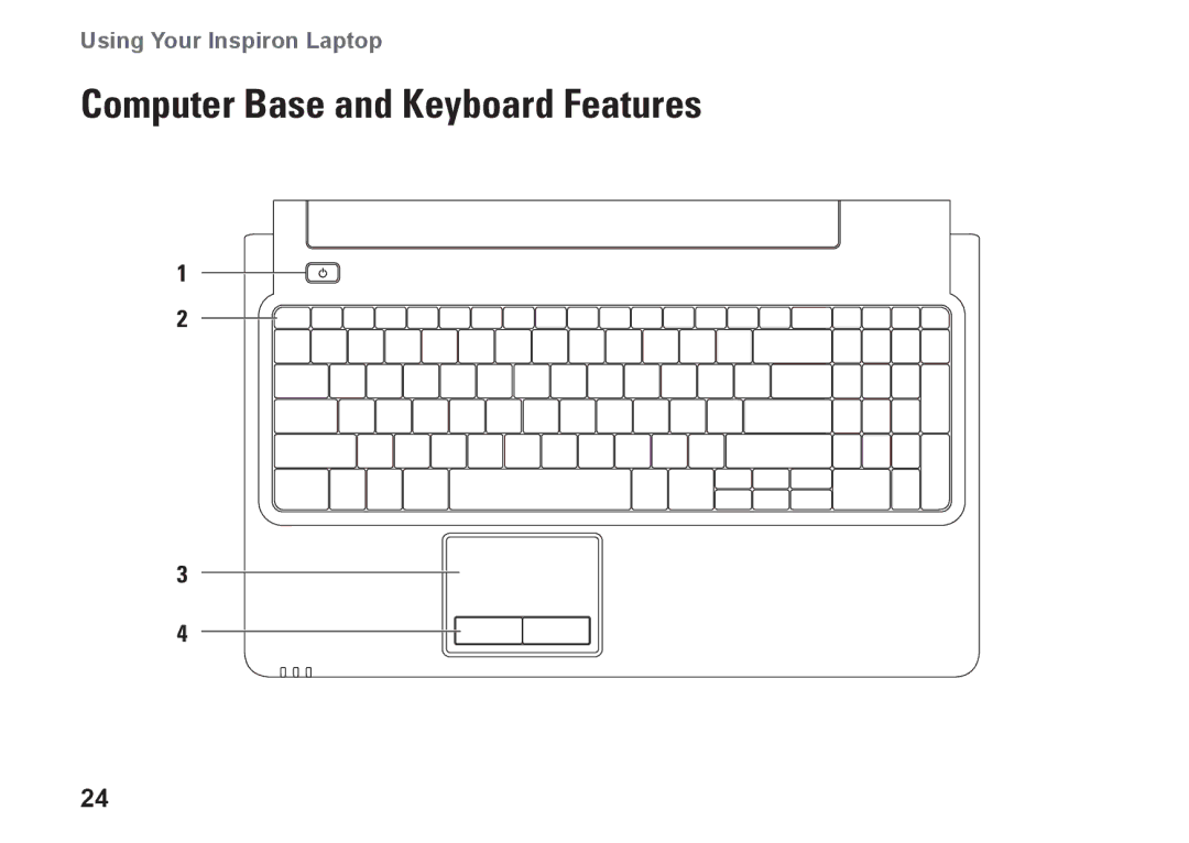 Dell P08F001, 1564, 8X93C, P08F series setup guide Computer Base and Keyboard Features 