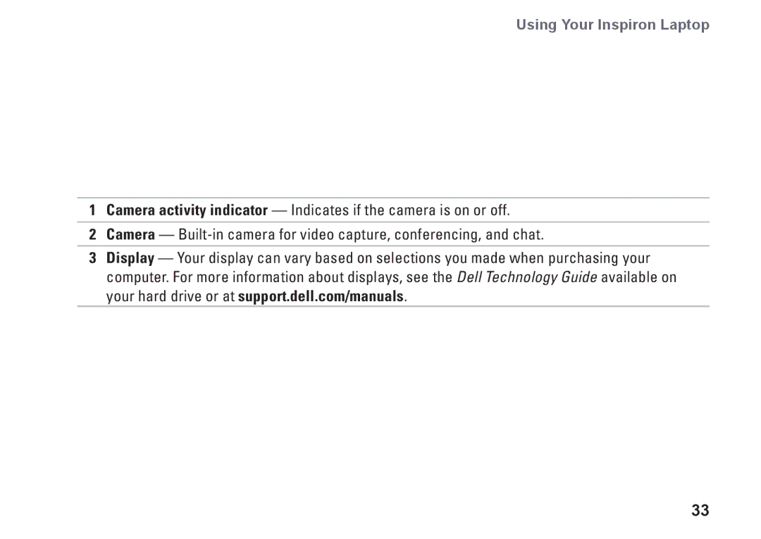 Dell P08F series, 1564, 8X93C, P08F001 setup guide Using Your Inspiron Laptop 