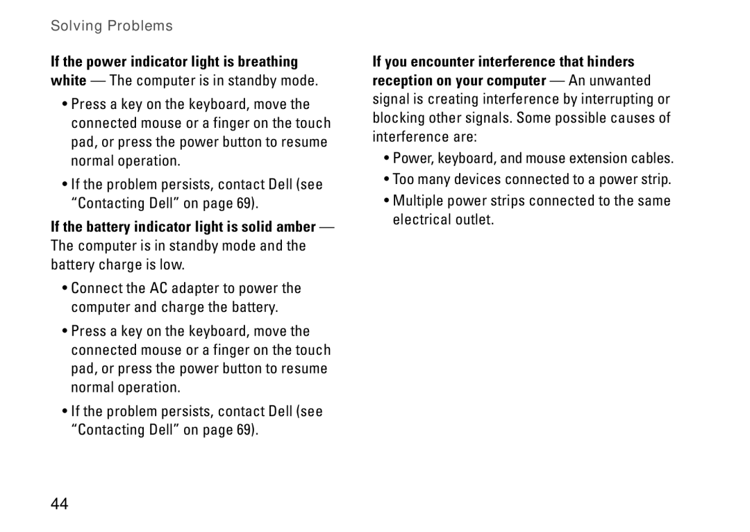 Dell P08F001, 1564, 8X93C, P08F series setup guide Solving Problems 