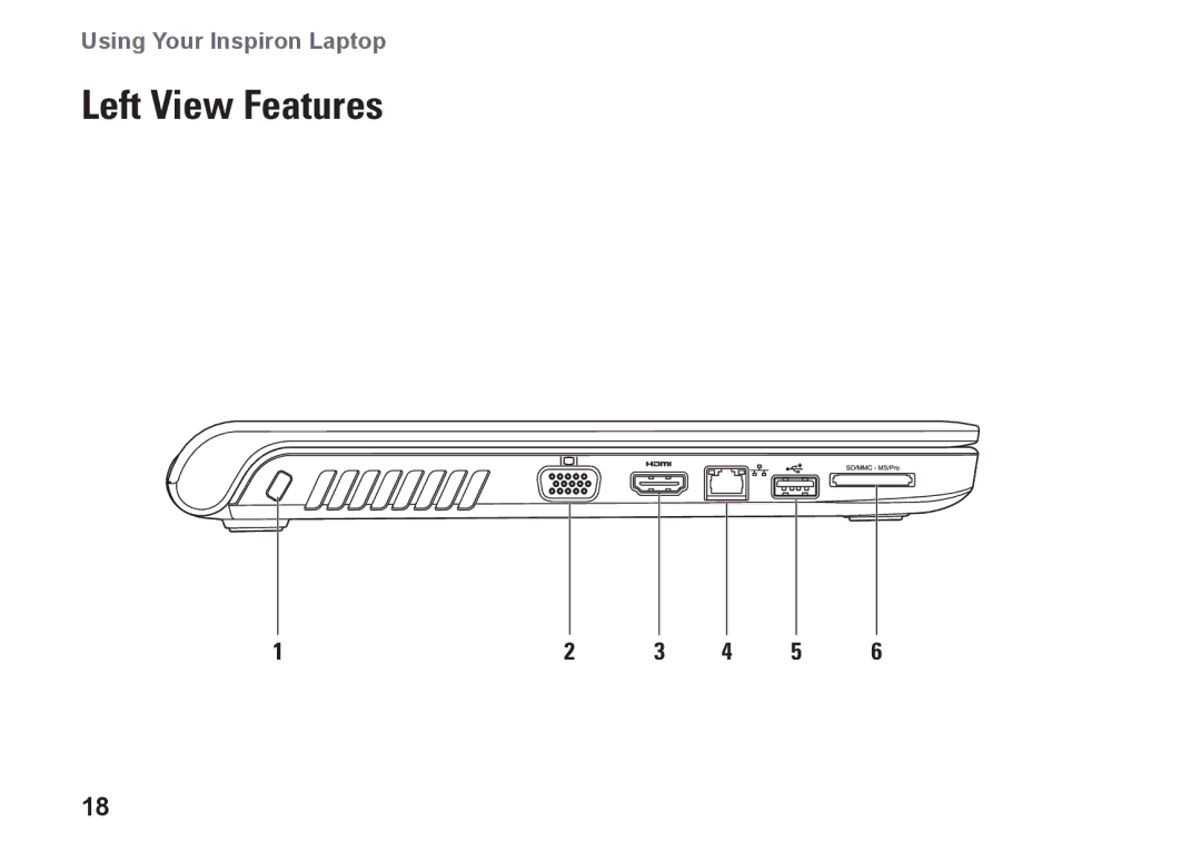 Dell P04G001, 1570, 81TR2, 1470, P04G series, P04F001, P04F series setup guide Left View Features 