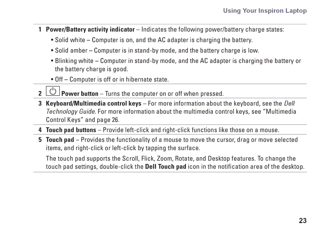 Dell P04F001, 1570, 81TR2, 1470, P04G series, P04F series, P04G001 setup guide Using Your Inspiron Laptop 