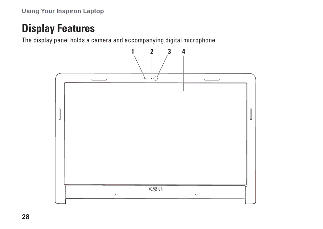 Dell 1470, 1570, 81TR2, P04G series, P04F001, P04F series, P04G001 setup guide Display Features 