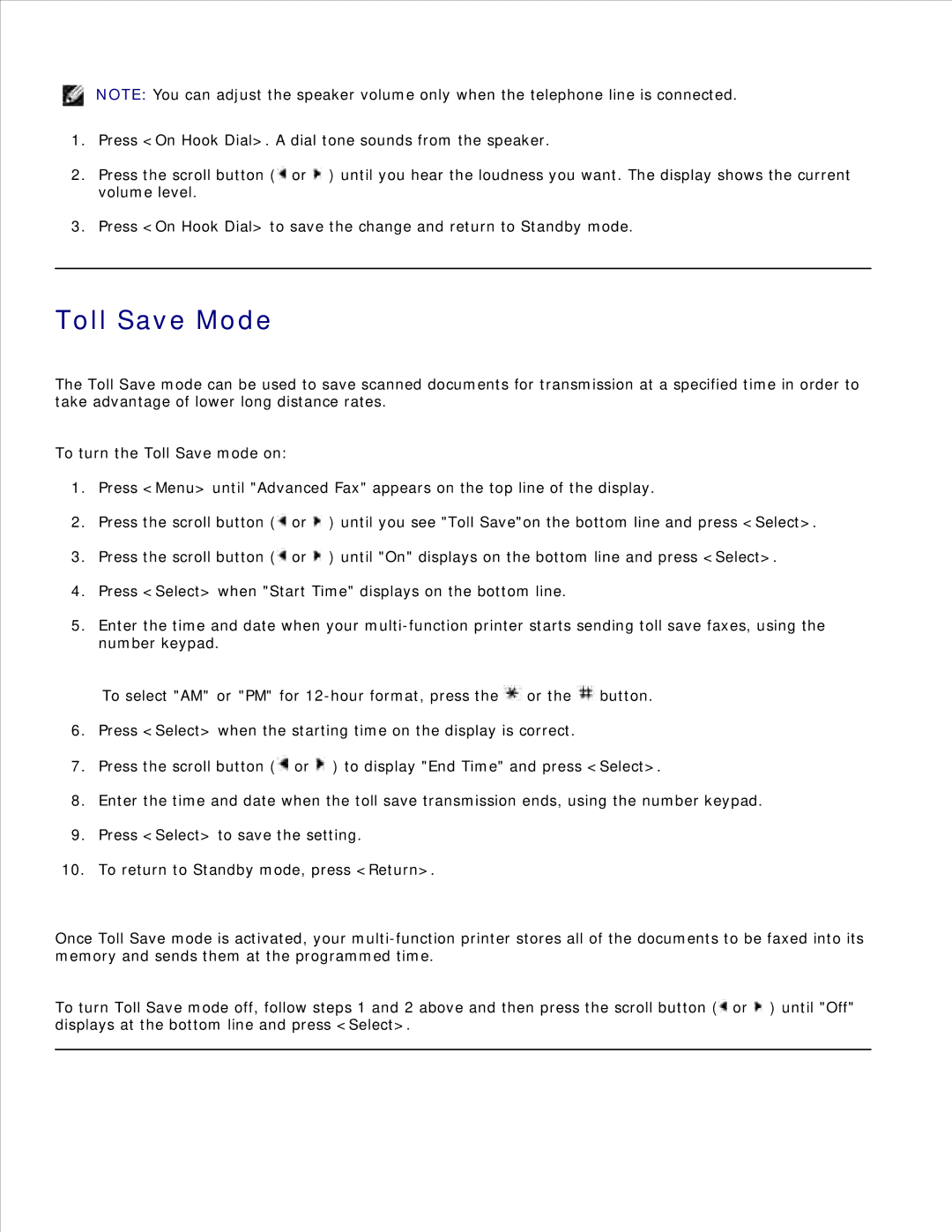 Dell 1600n manual Toll Save Mode 