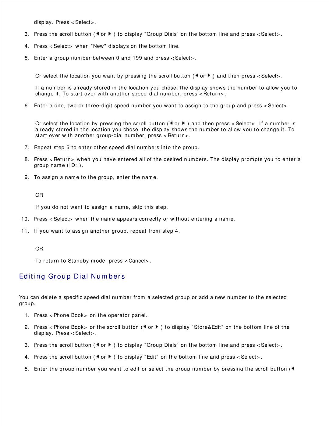 Dell 1600n manual Editing Group Dial Numbers 