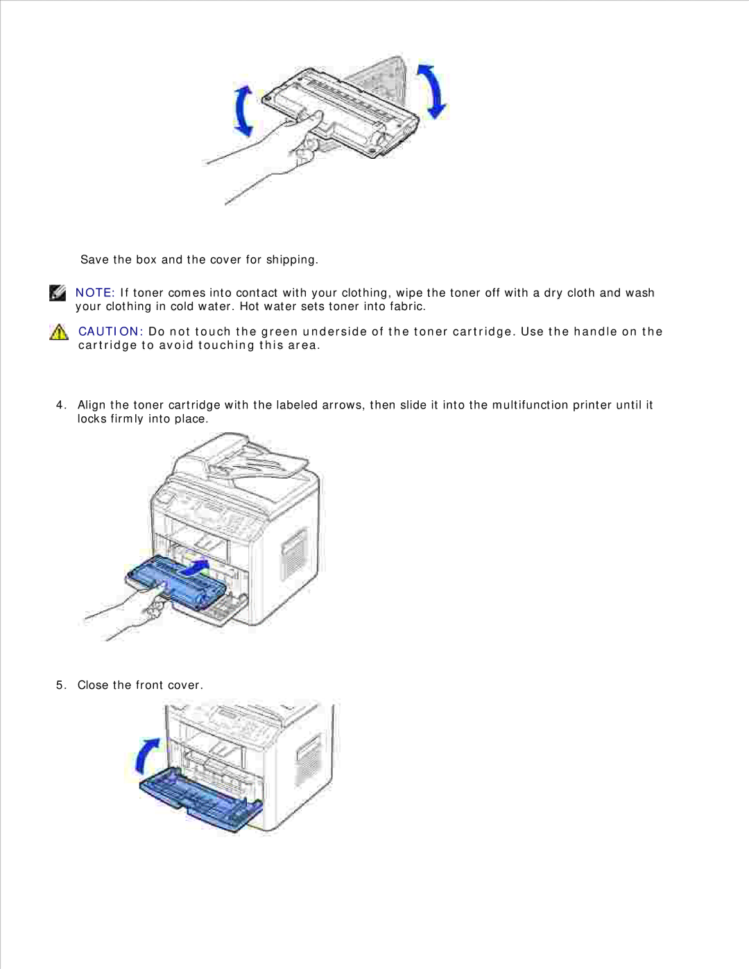 Dell 1600n manual Save the box and the cover for shipping 