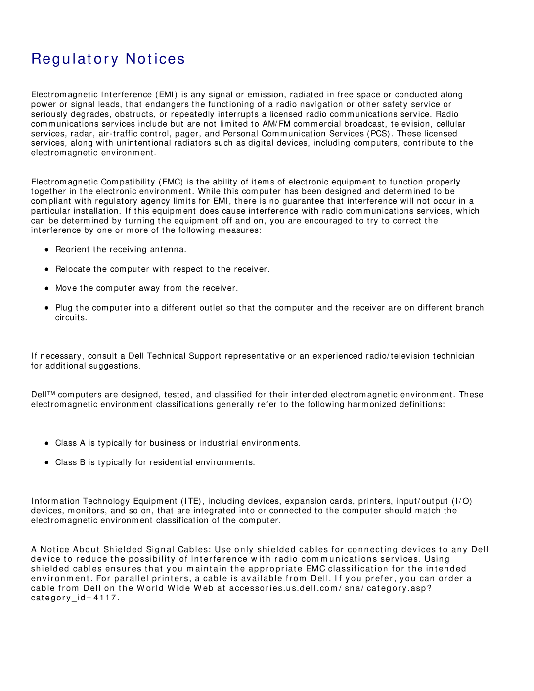 Dell 1600n manual Regulatory Notices 