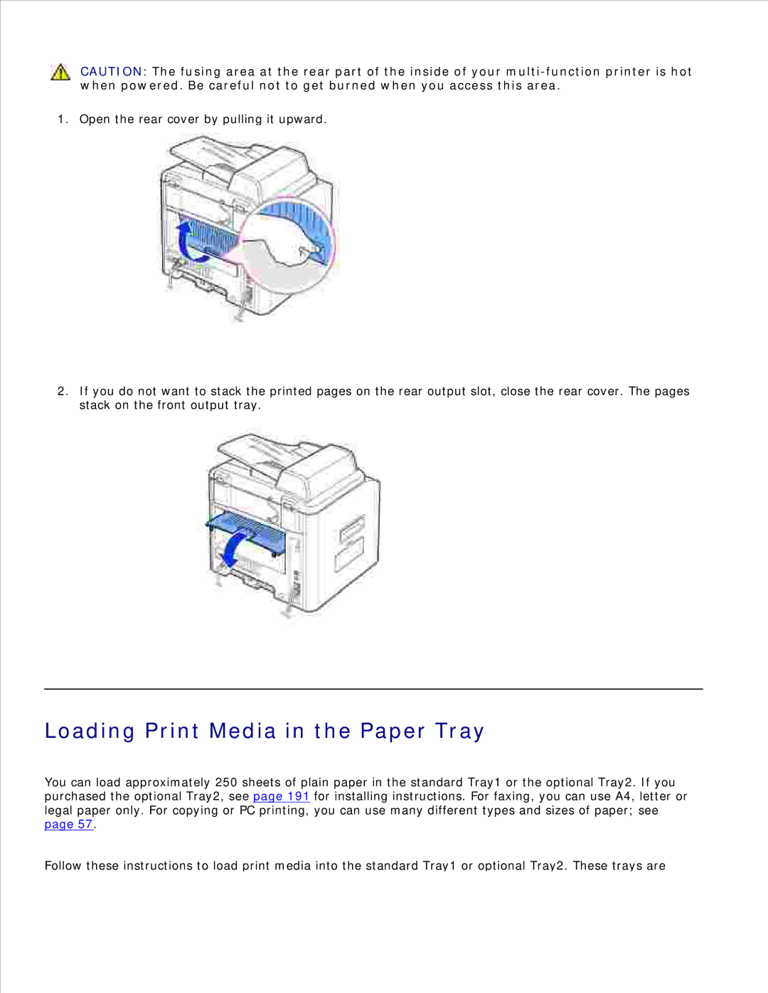 Dell 1600n manual Loading Print Media in the Paper Tray 