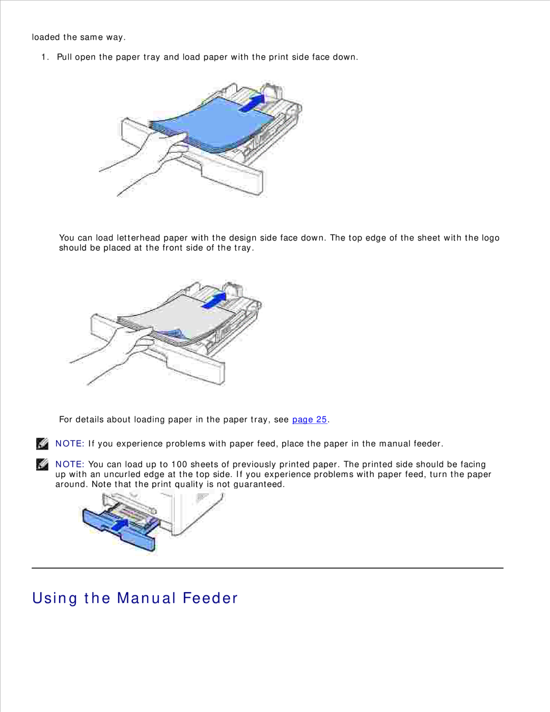 Dell 1600n manual Using the Manual Feeder 