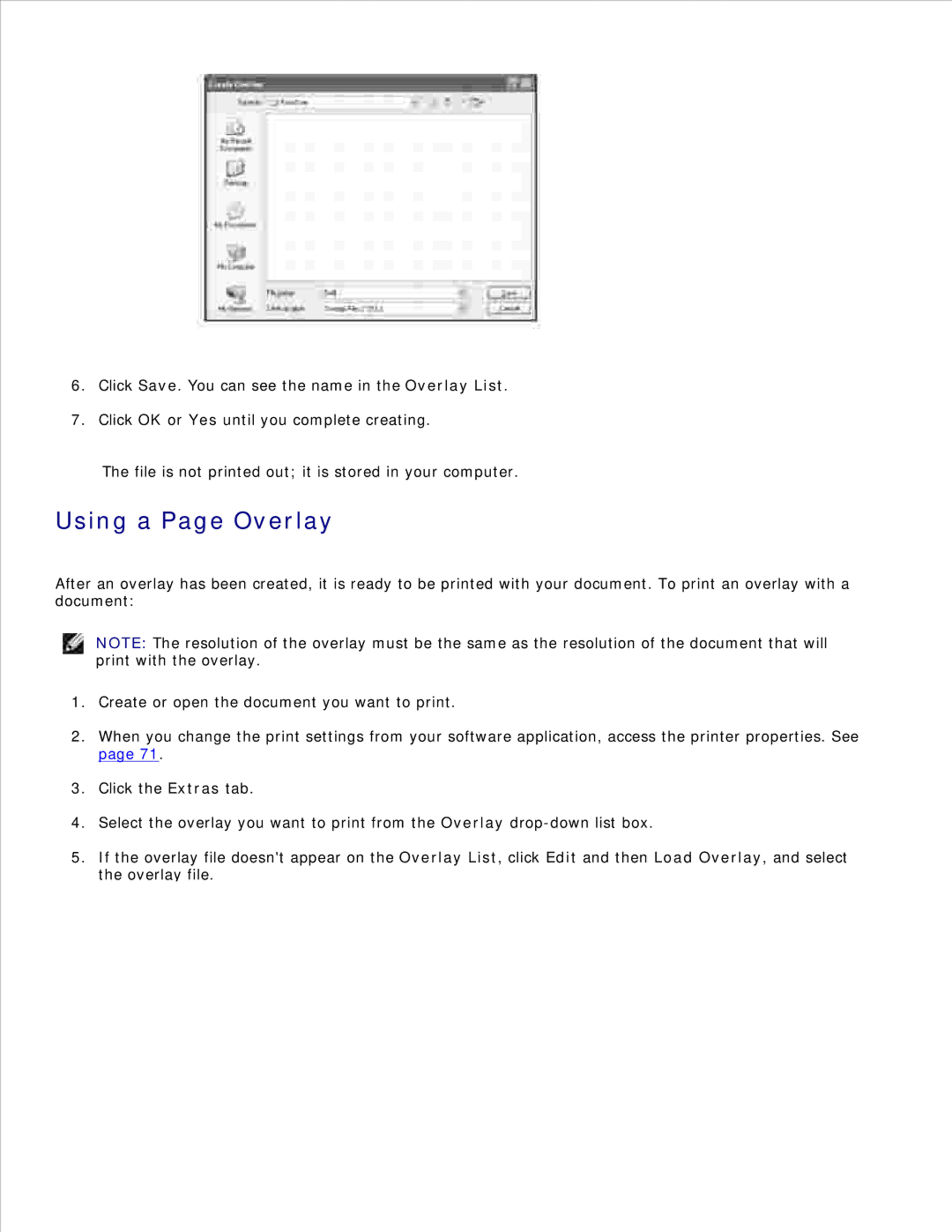 Dell 1600n manual Using a Page Overlay 