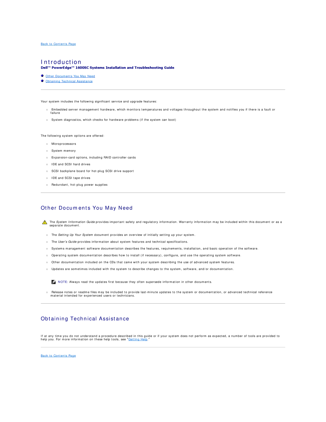 Dell 1600SC manual Introduction, Other Documents You May Need, Obtaining Technical Assistance 