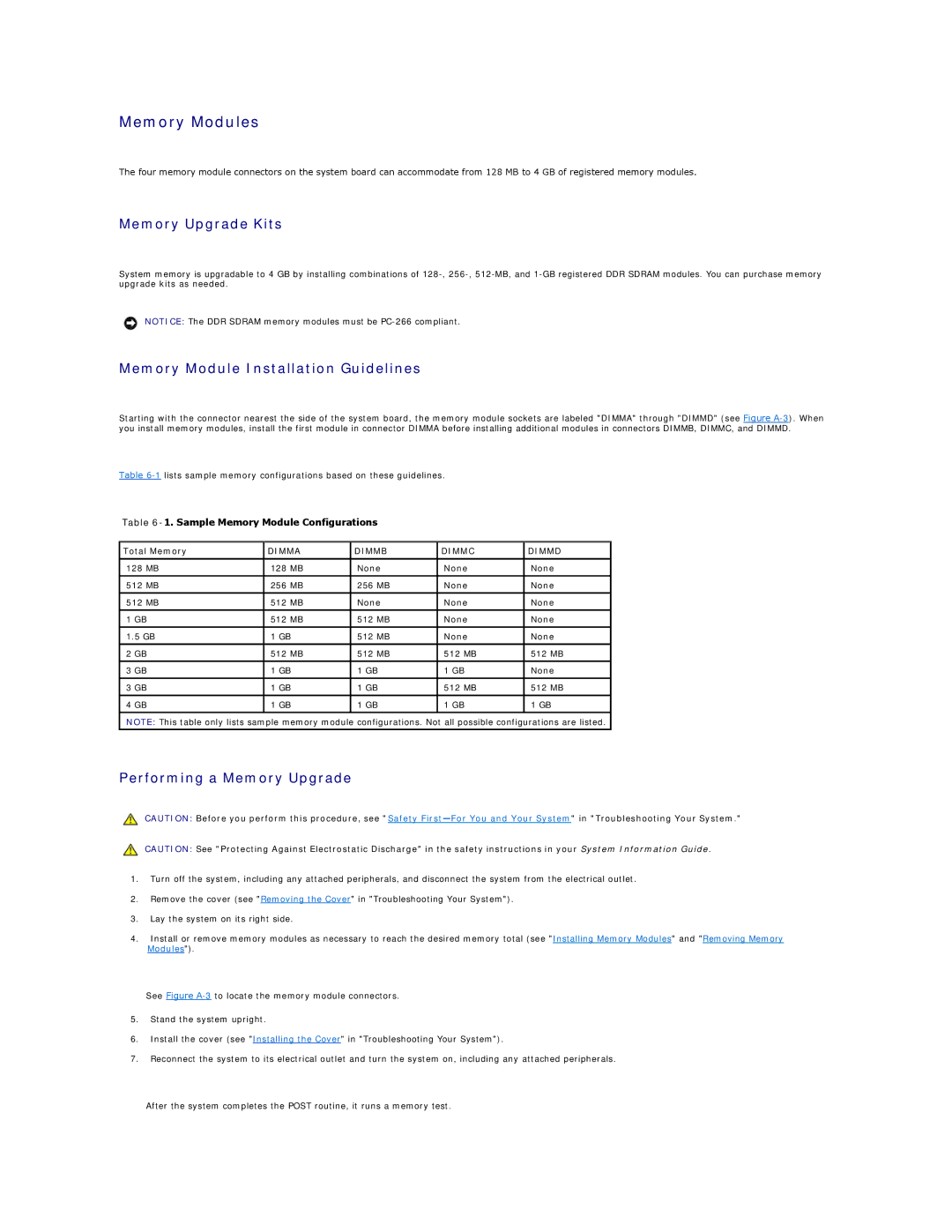 Dell 1600SC manual Memory Modules, Memory Upgrade Kits, Memory Module Installation Guidelines, Performing a Memory Upgrade 