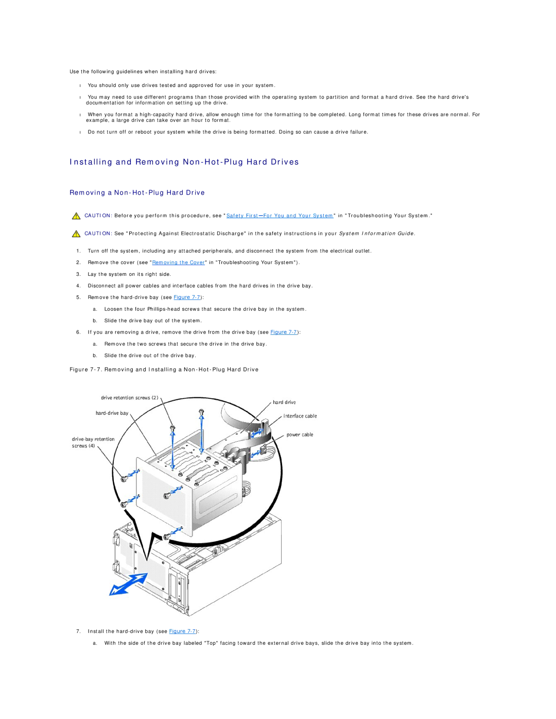 Dell 1600SC manual Installing and Removing Non-Hot-Plug Hard Drives, Removing and Installing a Non-Hot-Plug Hard Drive 