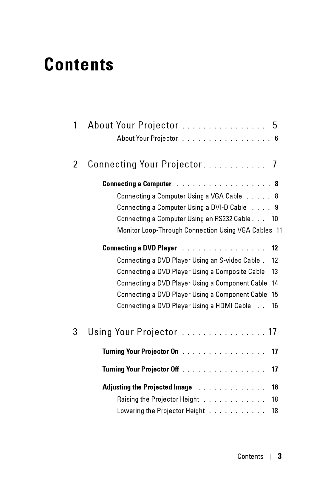 Dell 1609WX manual Contents 