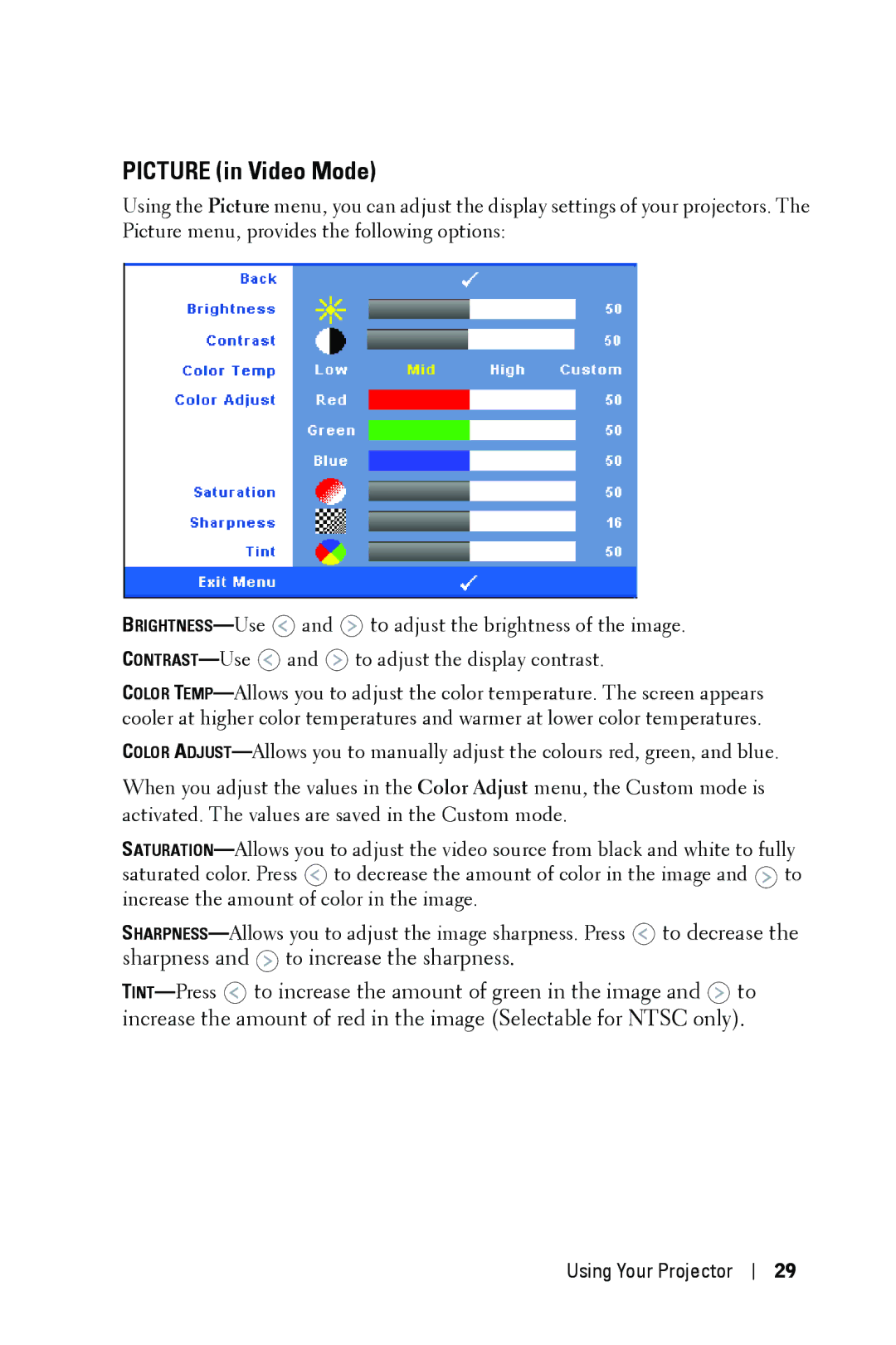 Dell 1609WX manual Picture in Video Mode 