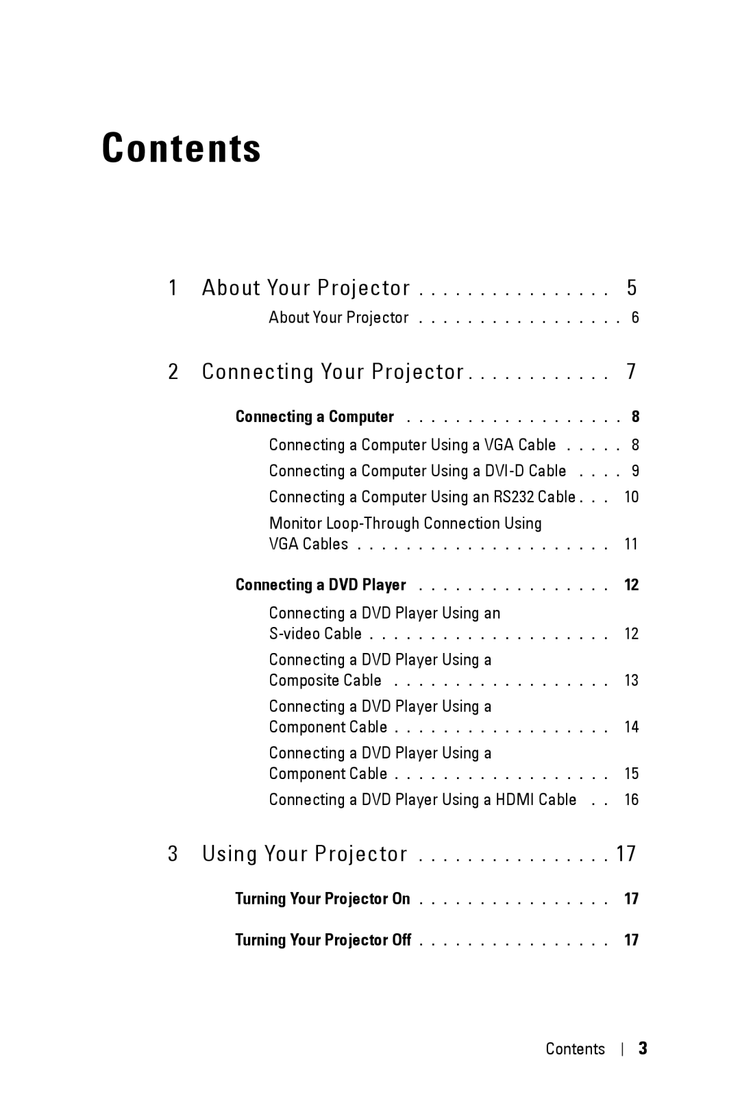 Dell 1609WX manual Contents 