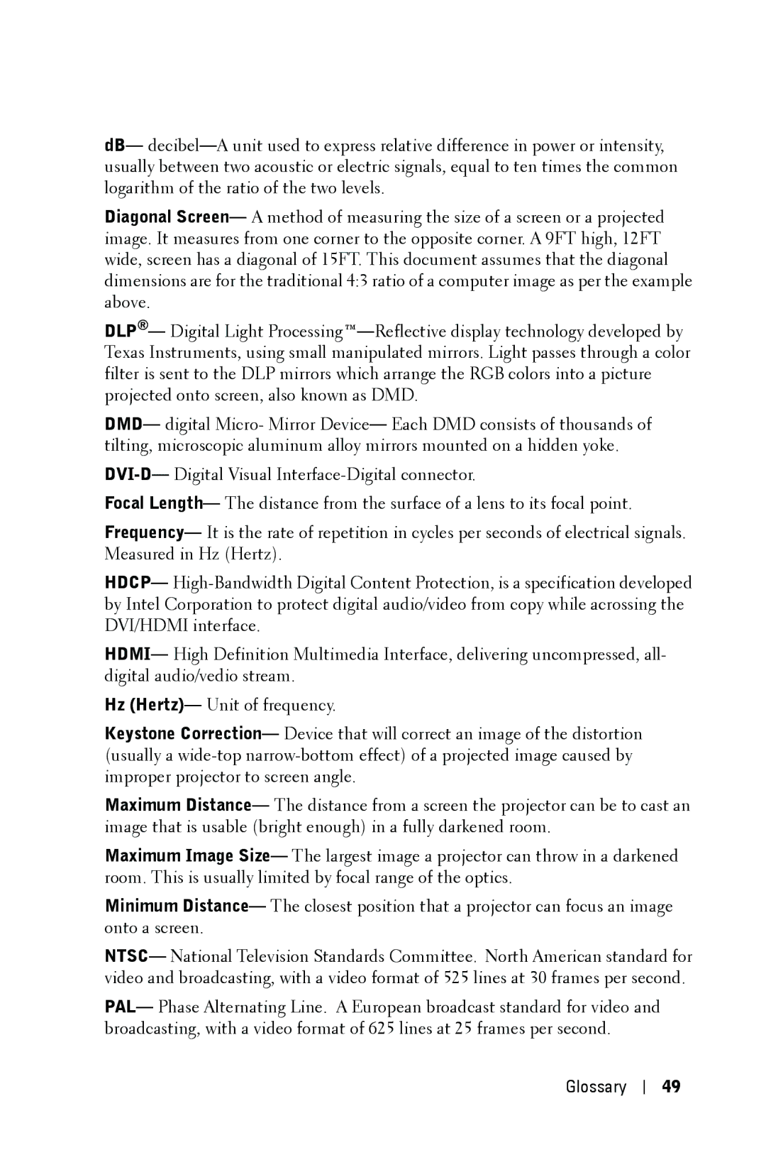 Dell 1609WX manual Glossary 