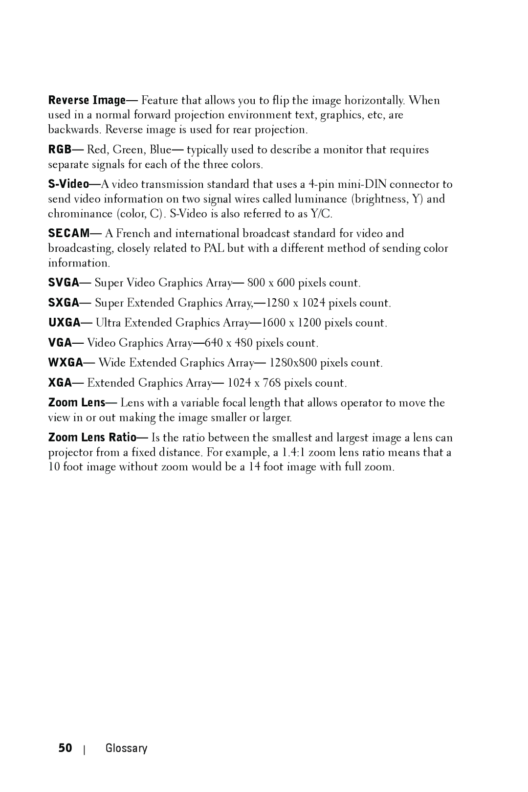 Dell 1609WX manual Glossary 