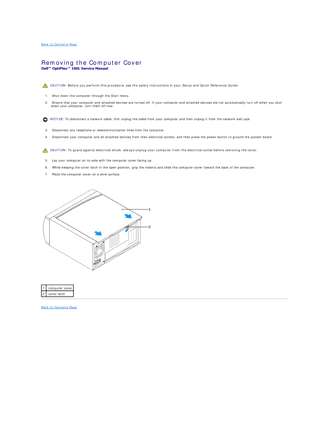 Dell 160L manual Removing the Computer Cover 