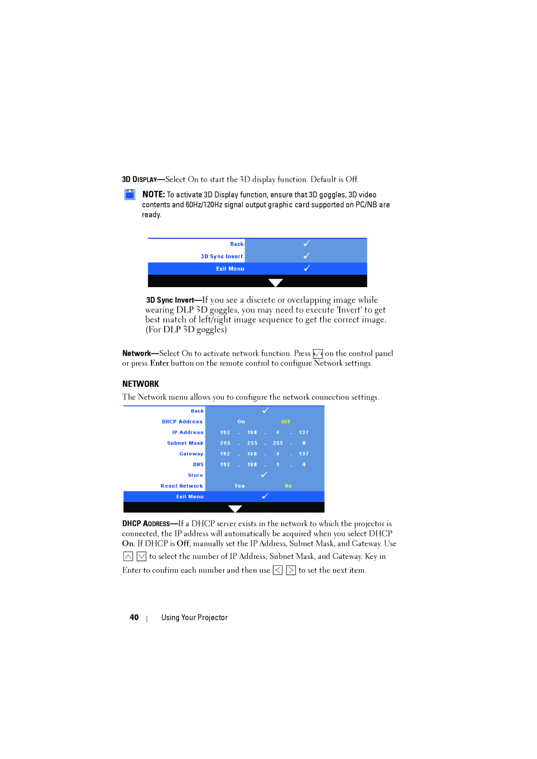 Dell 1610HD manual Network 