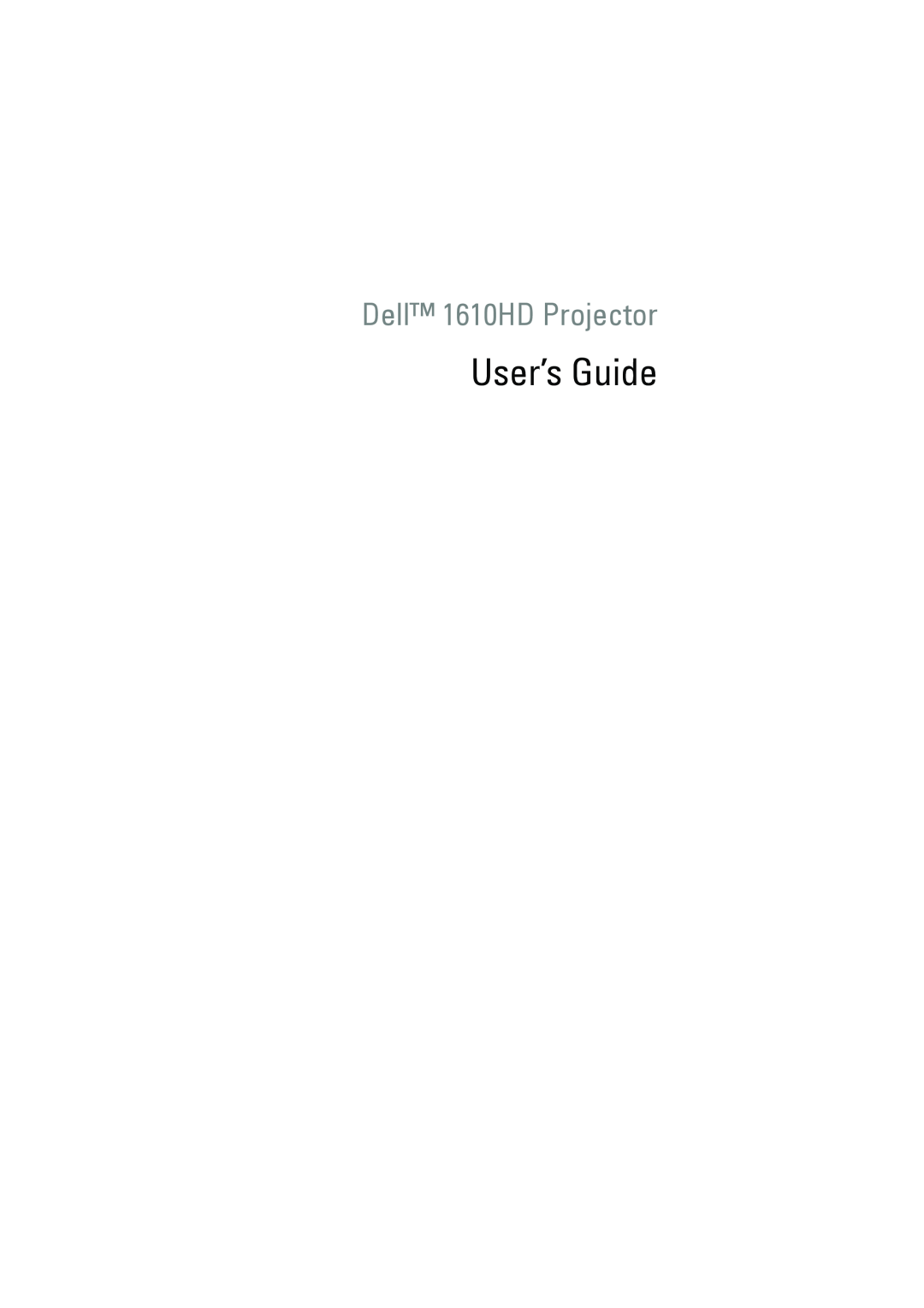 Dell manual User’s Guide, Dell 1610HD Projector 