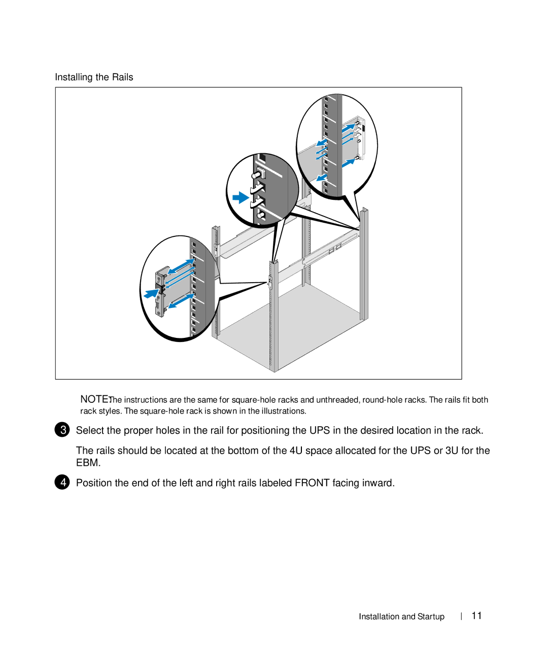 Dell 1642018871 manual Installing the Rails 