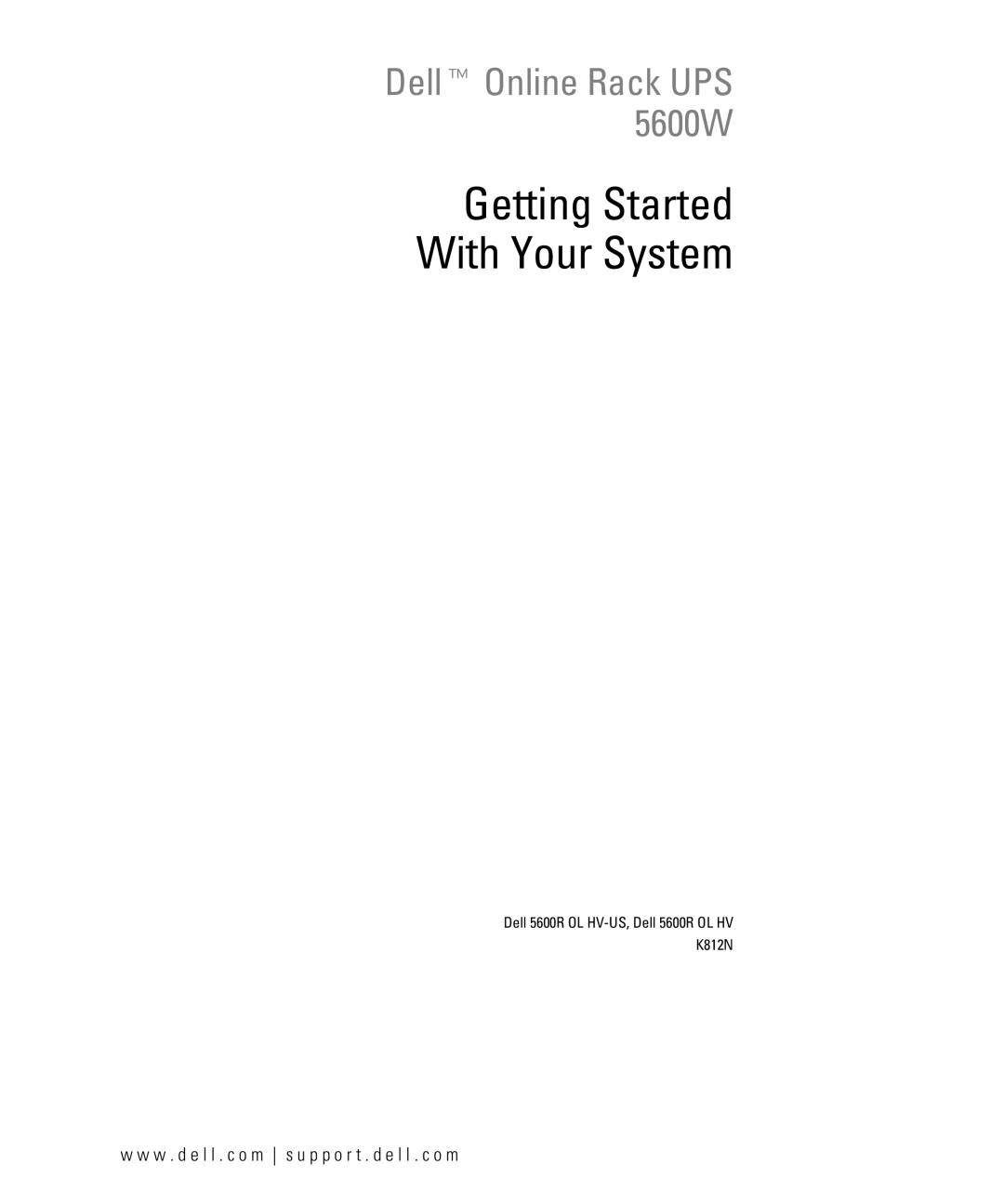 Dell 1642018871 manual Getting Started With Your System 