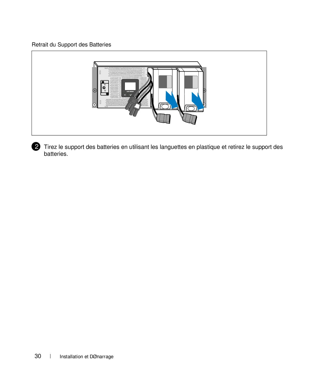 Dell 1642018871 manual Retrait du Support des Batteries 