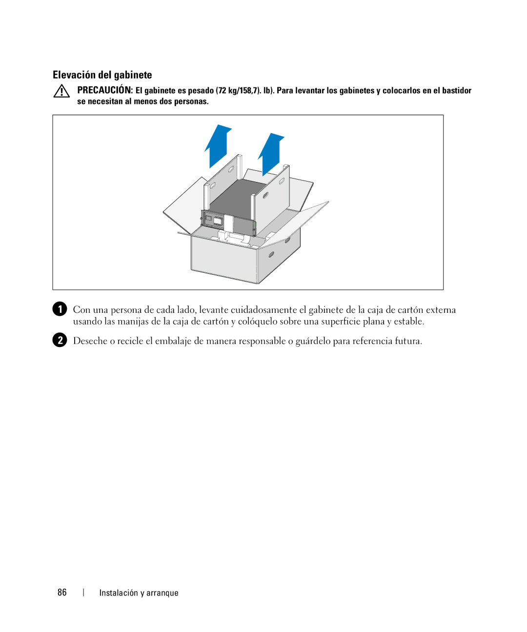 Dell 1642018871 manual Elevación del gabinete 