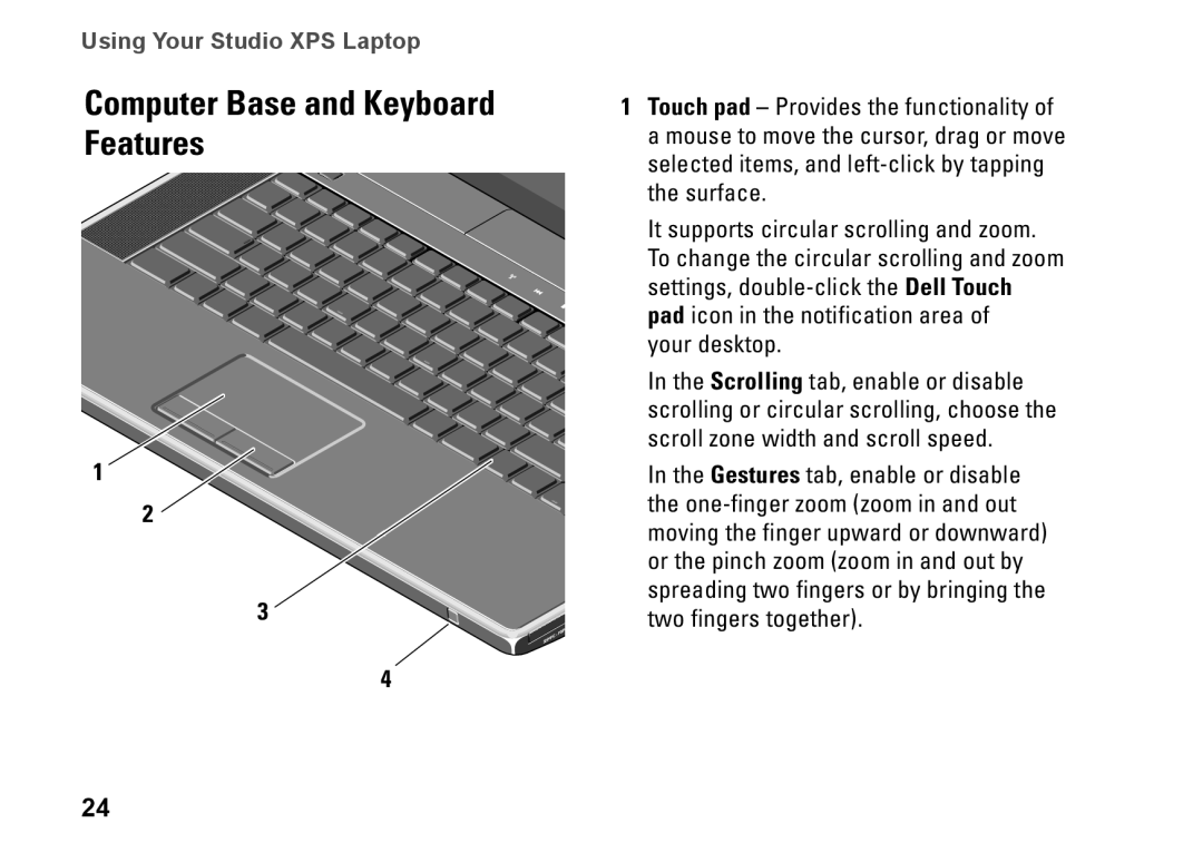 Dell PF42Y, 1645, 1647, PP35L setup guide Computer Base and Keyboard Features 