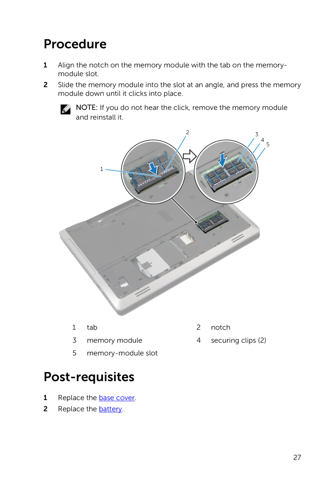 Dell 17-5748, 9264, P264001 owner manual Securing clips 