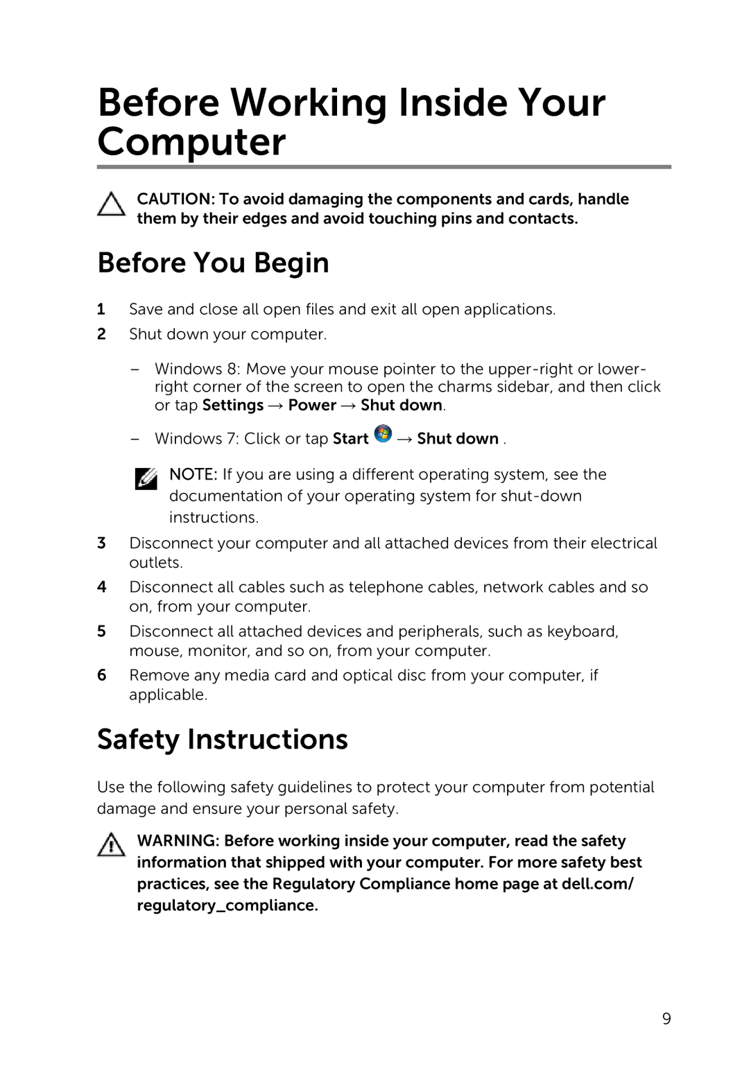 Dell 17-5748, 9264, P264001 owner manual Before Working Inside Your Computer, Before You Begin 