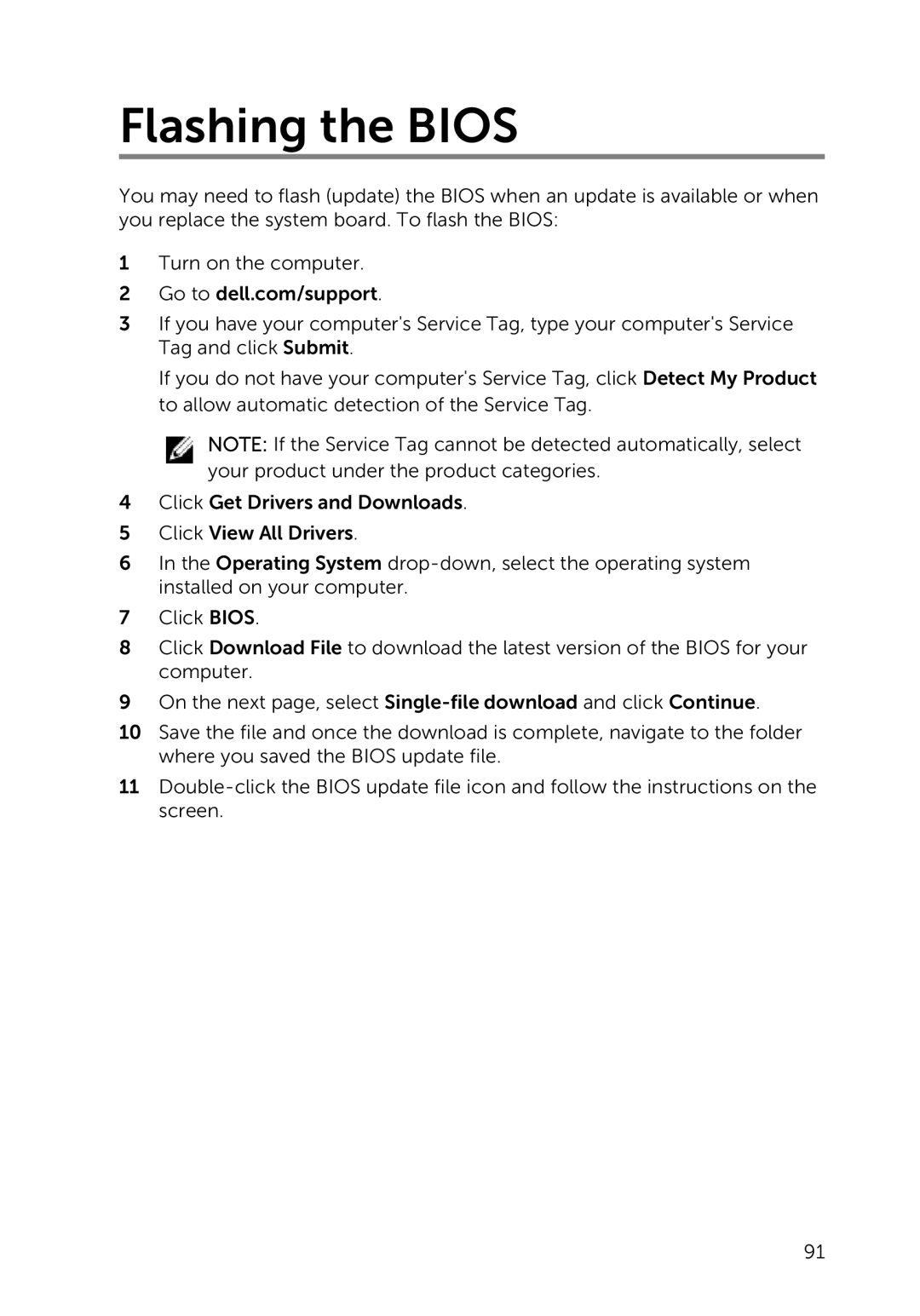 Dell 9264, 17-5748, P264001 owner manual Flashing the Bios 