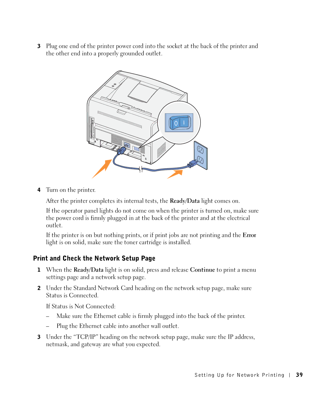 Dell 1700N owner manual Print and Check the Network Setup 