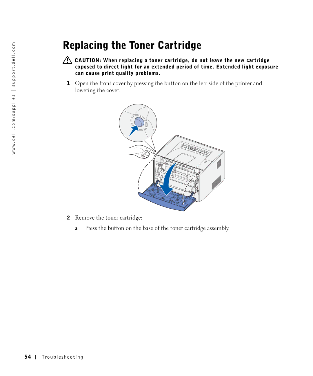 Dell 1700N owner manual Replacing the Toner Cartridge 