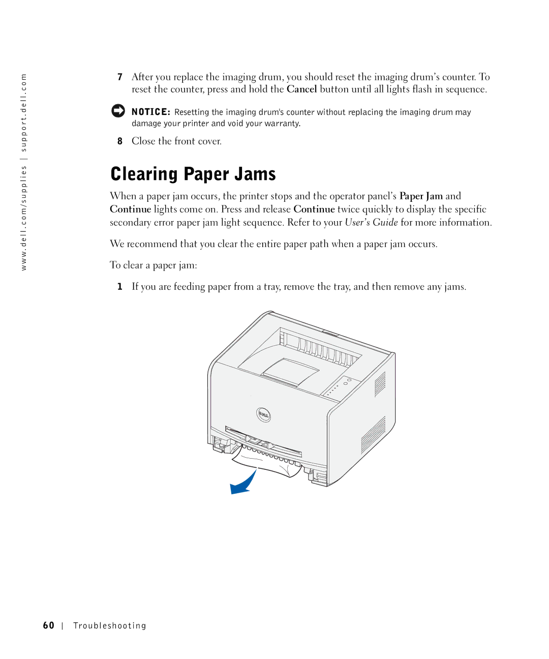 Dell 1700N owner manual Clearing Paper Jams 