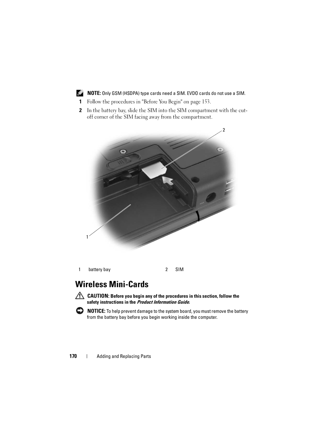 Dell 1700 manual Wireless Mini-Cards 