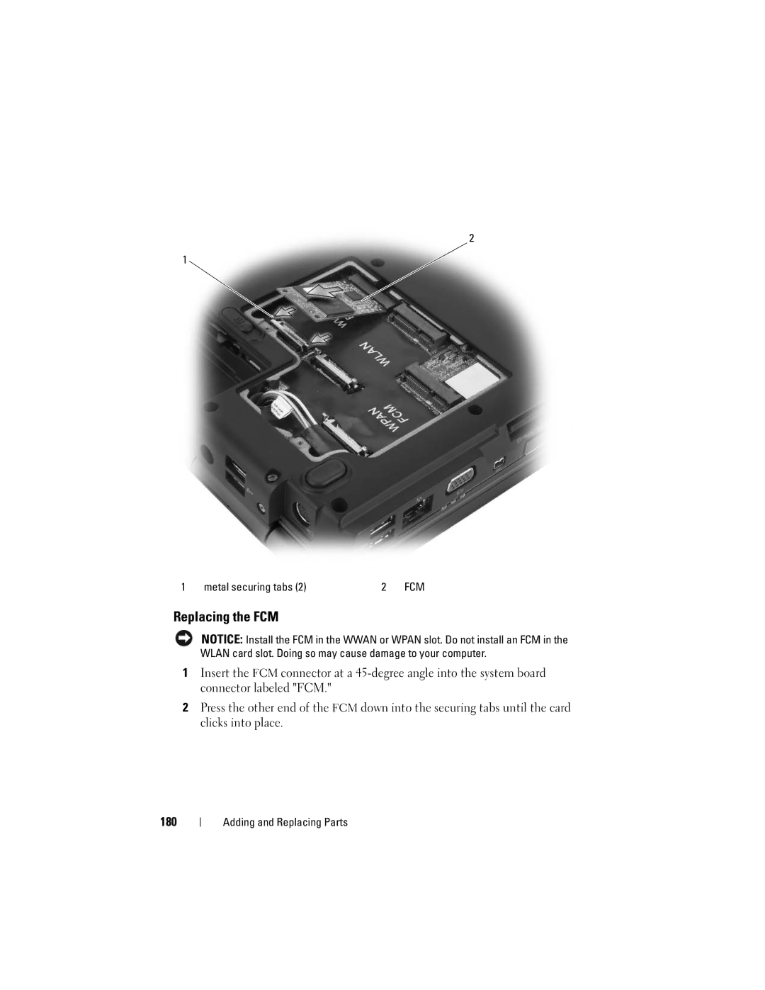 Dell 1700 manual Replacing the FCM 