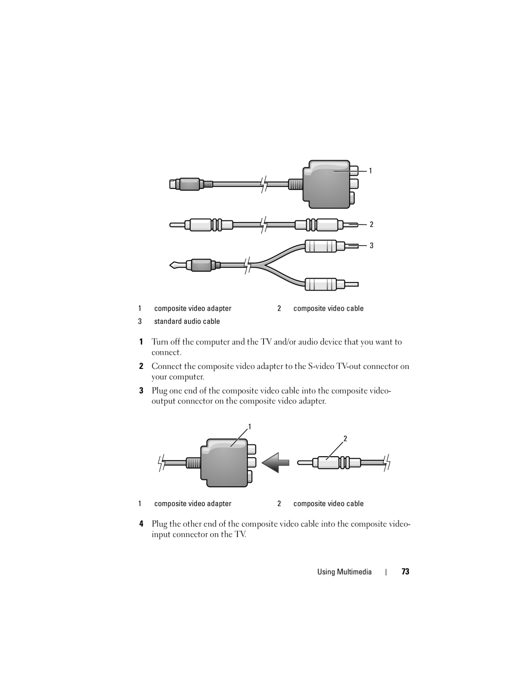 Dell 1700 manual Standard audio cable 