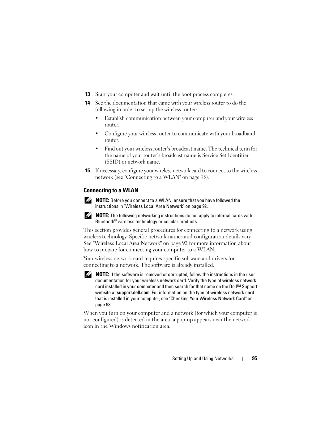 Dell 1700 manual Connecting to a Wlan 