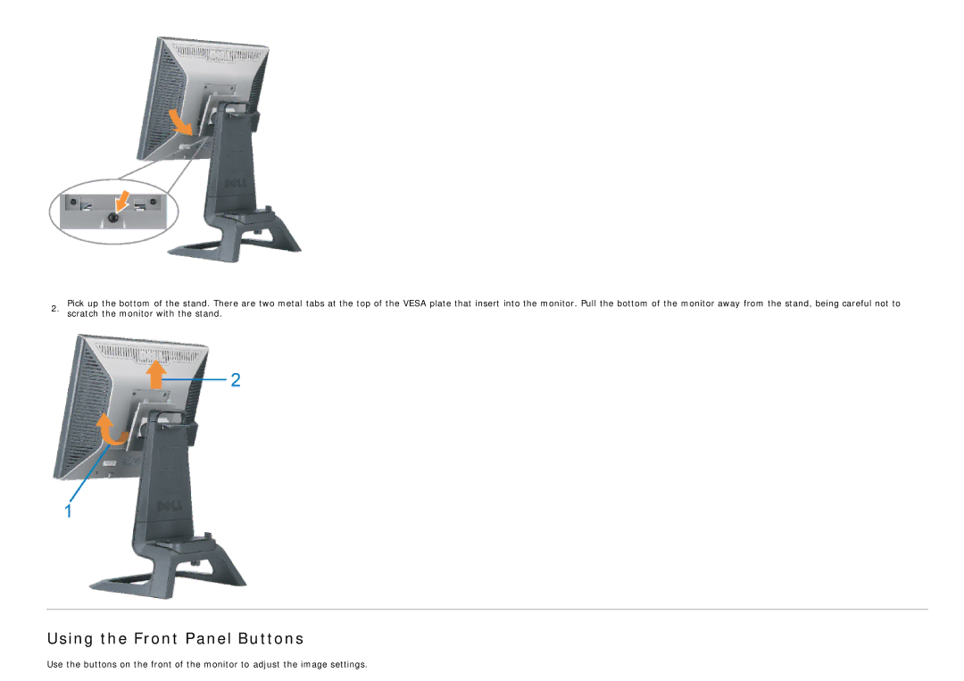 Dell 1707FP appendix Using the Front Panel Buttons 