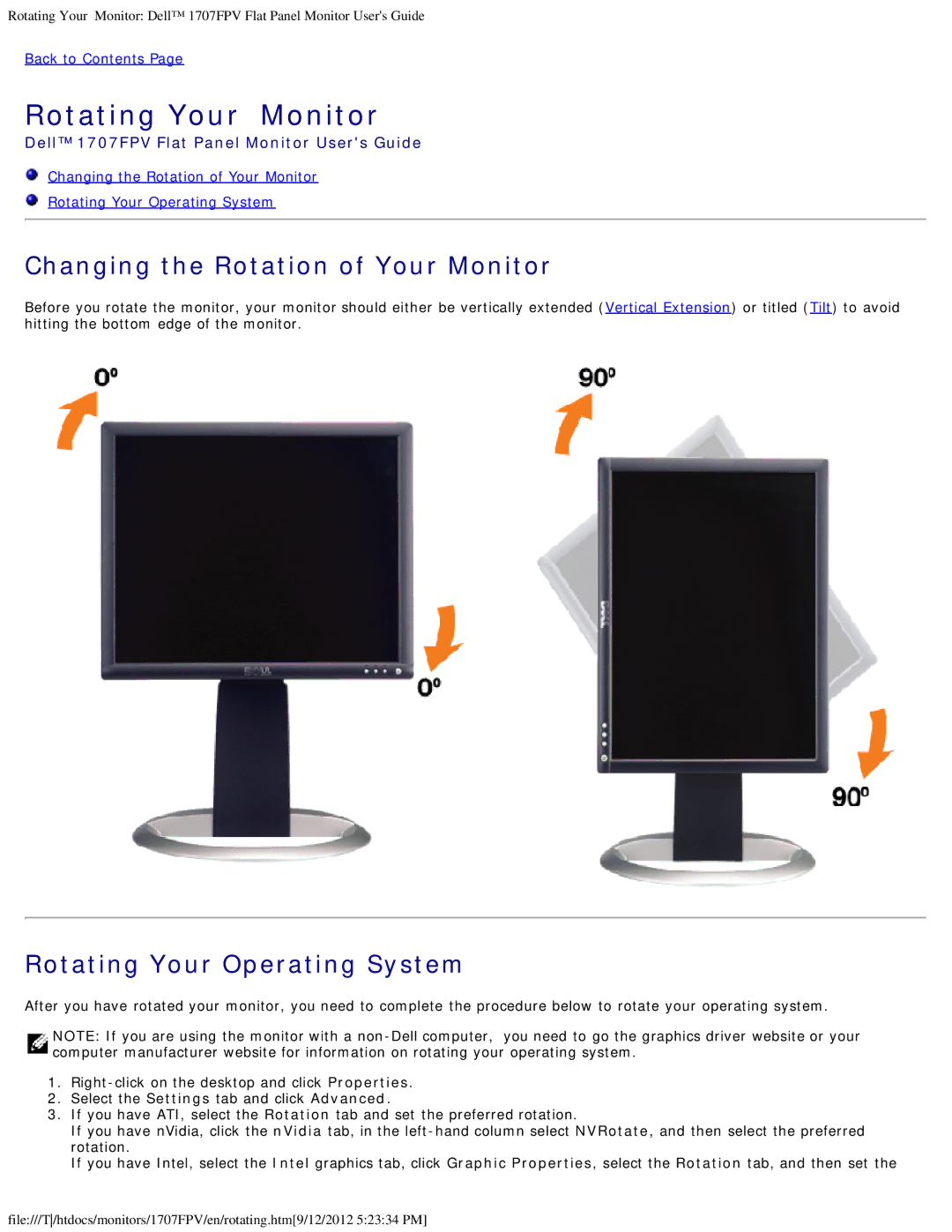 Dell 1707FPV appendix Rotating Your Monitor 