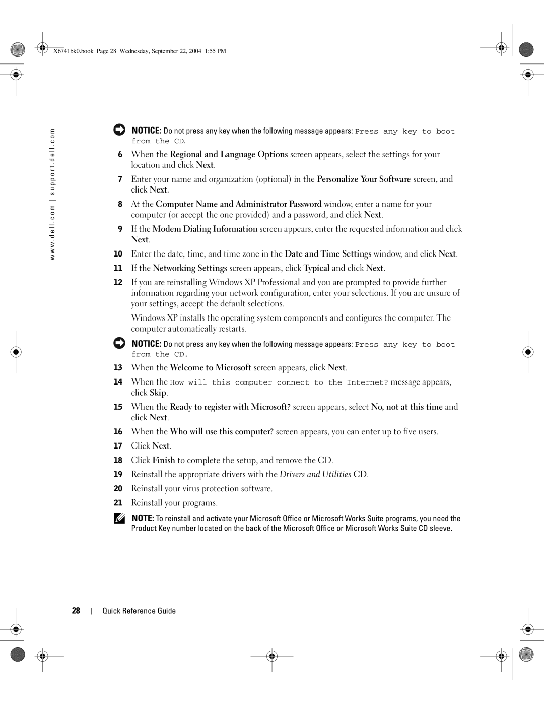 Dell 170L manual When the Welcome to Microsoft screen appears, click Next 