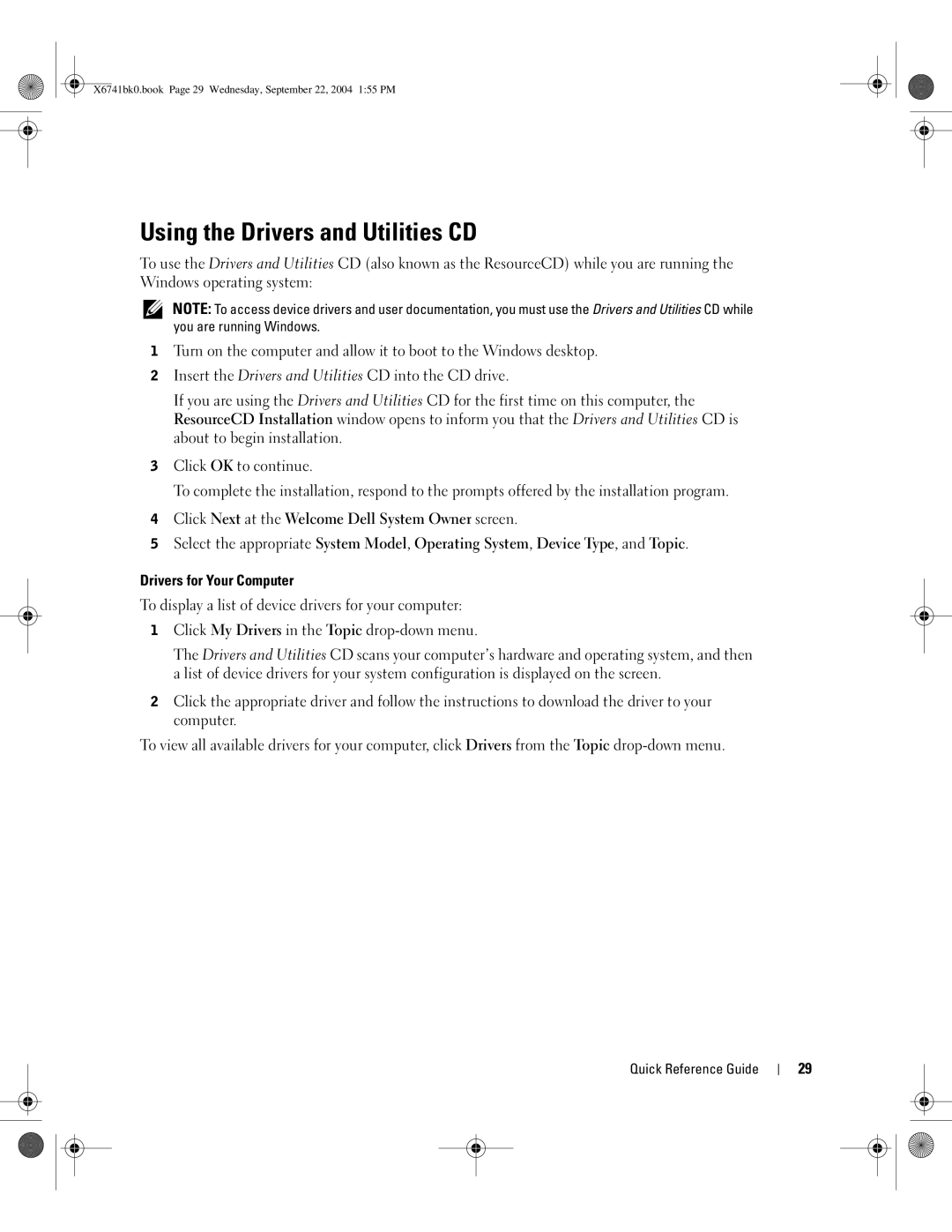 Dell 170L manual Using the Drivers and Utilities CD, Drivers for Your Computer 