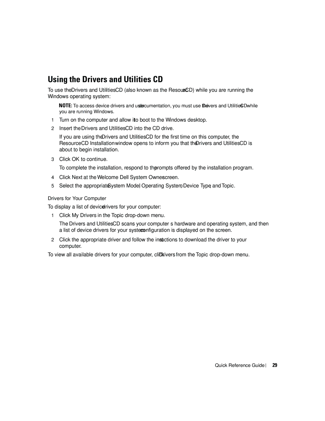 Dell 170L manual Using the Drivers and Utilities CD 