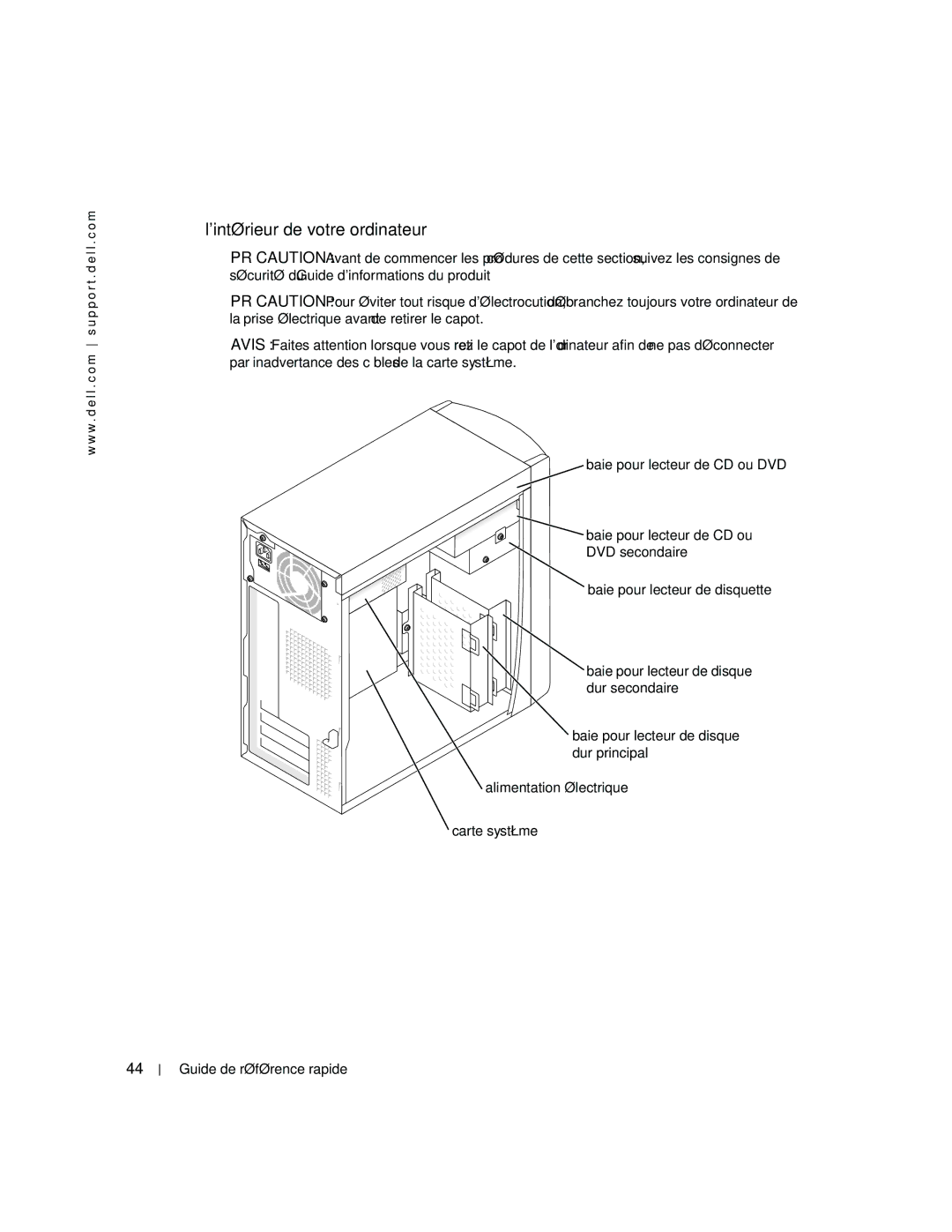 Dell 170L manual Lintérieur de votre ordinateur 