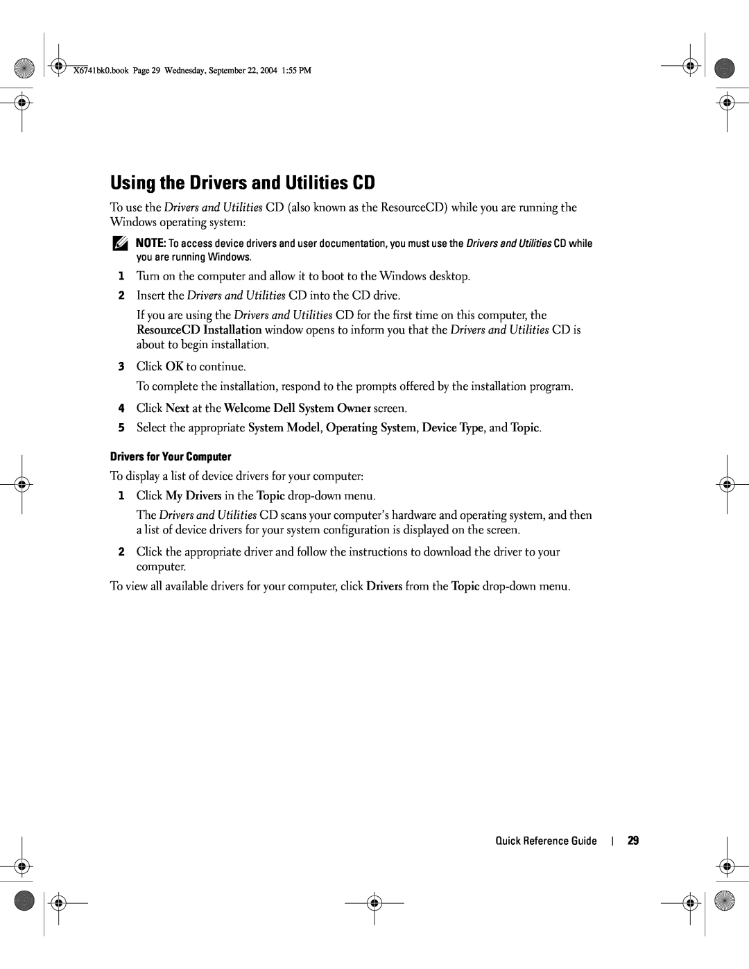 Dell 170L manual Using the Drivers and Utilities CD, Drivers for Your Computer 
