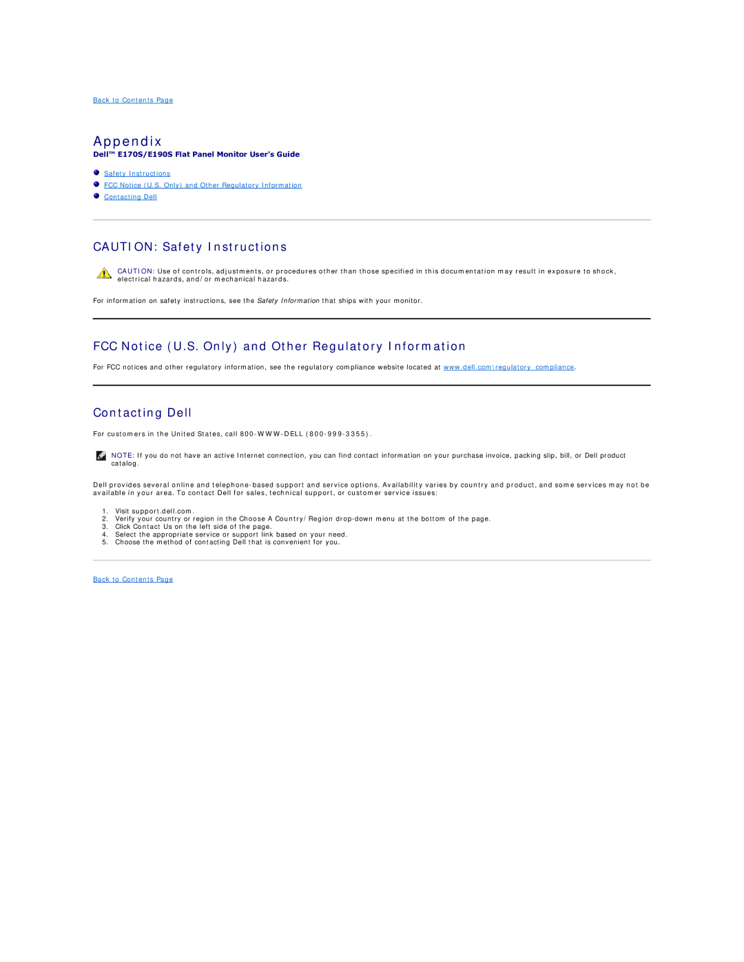 Dell 170S appendix Appendix 