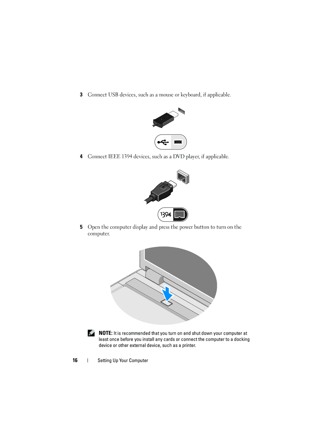 Dell 1710, 1310 manual Setting Up Your Computer 